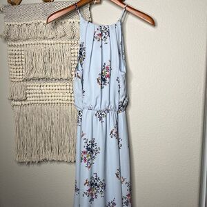 Blue Rain Blue Floral Dress Small